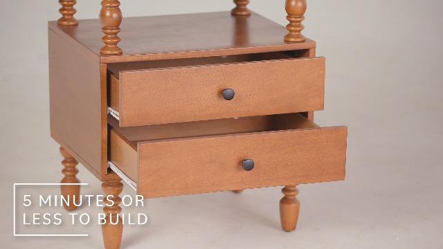 Amazon.com: Walker Edison Vivienne 2-Drawer Spindle Nightstand